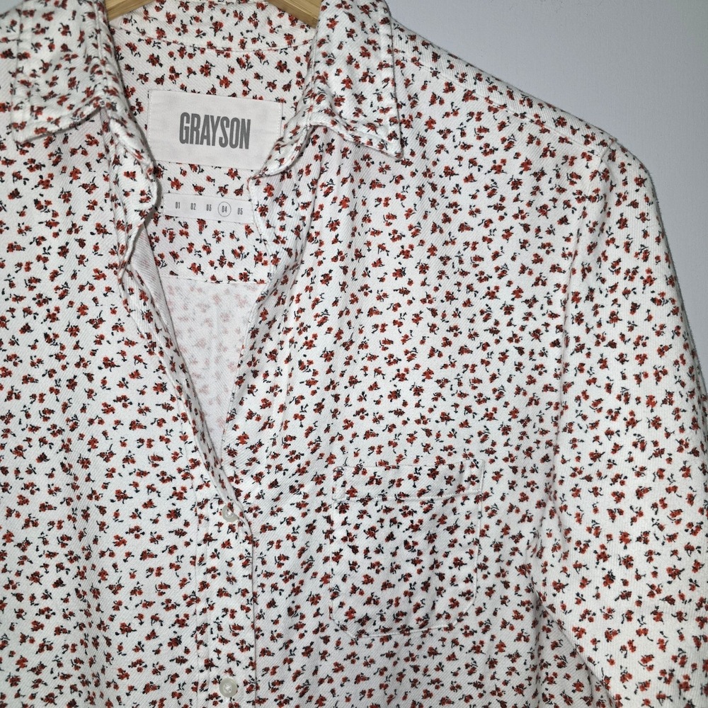 Grayson The Hero Shirt 4 L Flannel Floral Button Down Top Frank & Eileen Long Sl - Picture 5 of 12